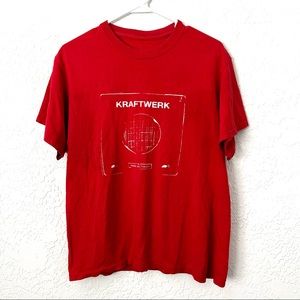 Vintage red and white Kraftwerk band tshirt